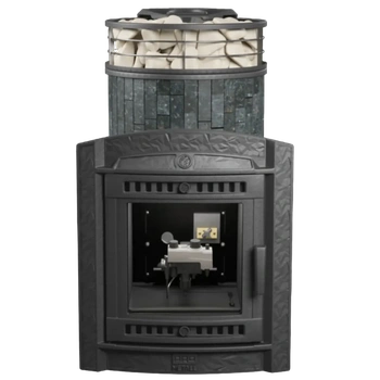 Печь банная «Атмосфера L» Пироксенит ламель+сетка с газовой горелкой