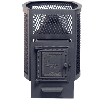 Печь банная НМК Сибирь - 24 чугунная дверка универсальная сетка пруток, шт