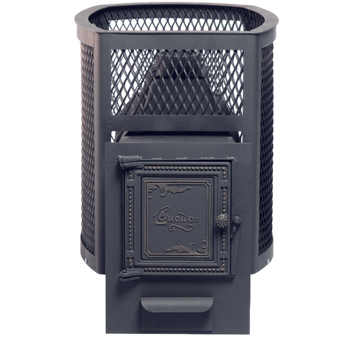 Печь банная НМК Сибирь - 24 чугунная дверка универсальная сетка пруток, шт