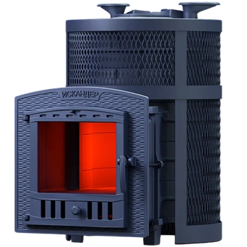 Печь банная Искандер ЗК 18 (П2) PRO Ураган круглая сетка