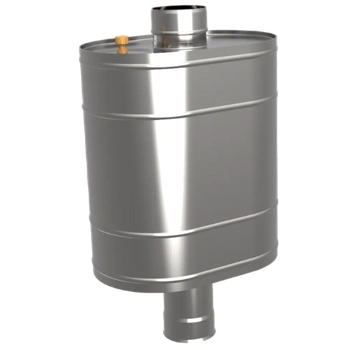 Бак на трубе для печи, 80л, ф 115, AISI 439/0,8мм, (штуцер 3/4")