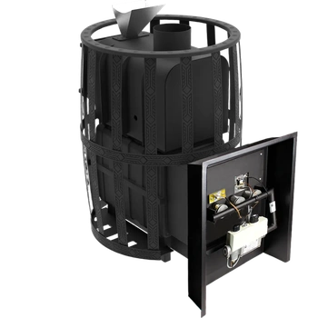 Печь Воевода 20 ГАЗ сетчатый кожух Закрытая каменка
