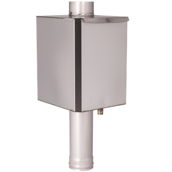 Бак на трубе 40л прямоугольный, ф115/0,8мм, AISI 201